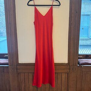 Protagonist Red Silk Slip Dress (L, fits like M)